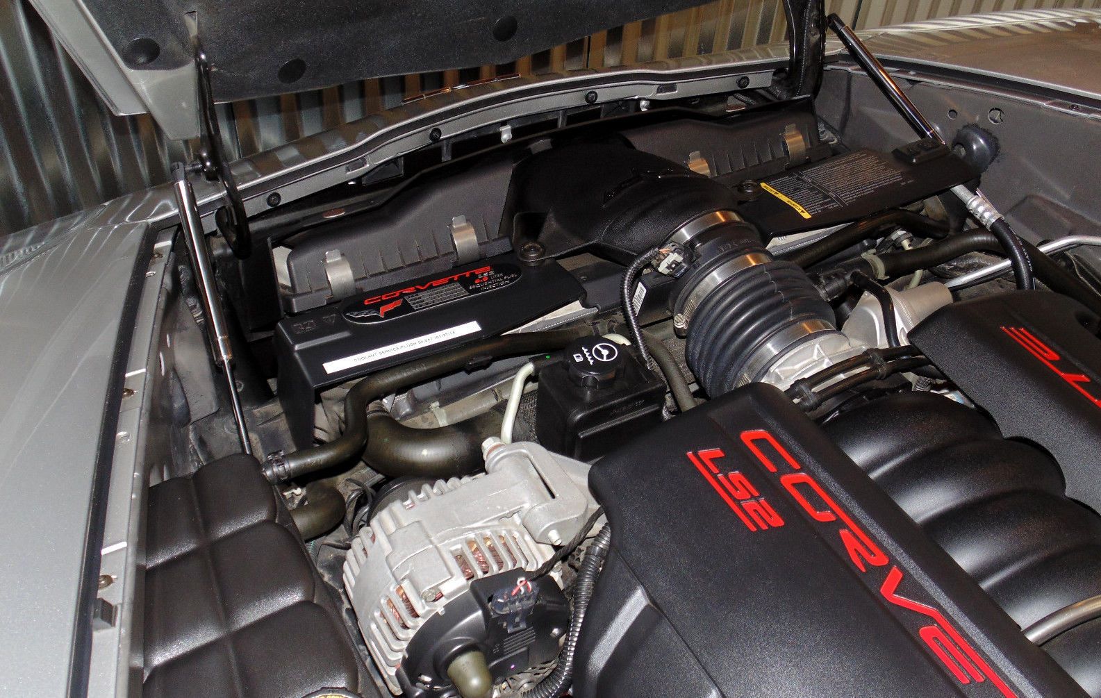 C6 Chrome Corvette Polished Stainless Steel Hood Struts Prop Shocks